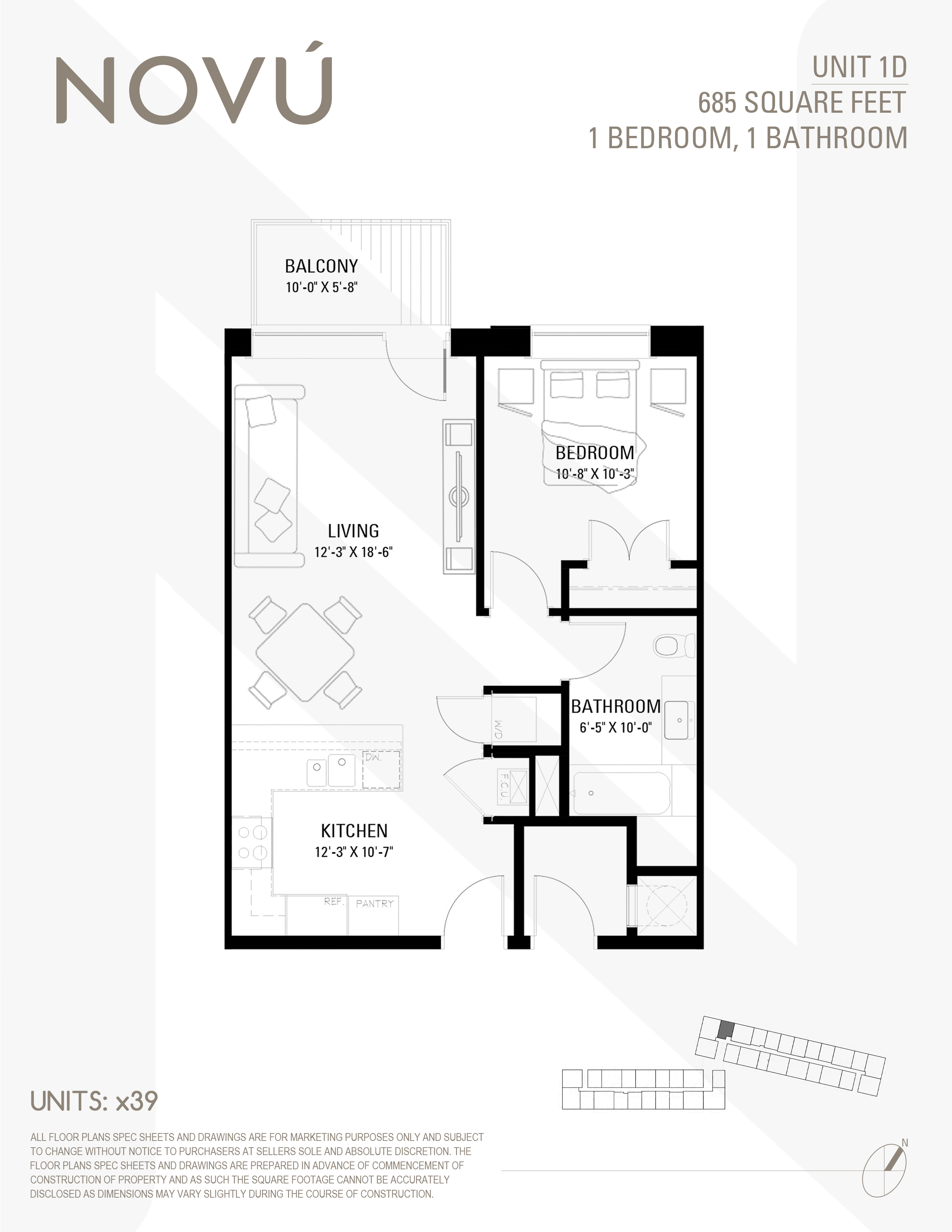 1D floor plan diagram