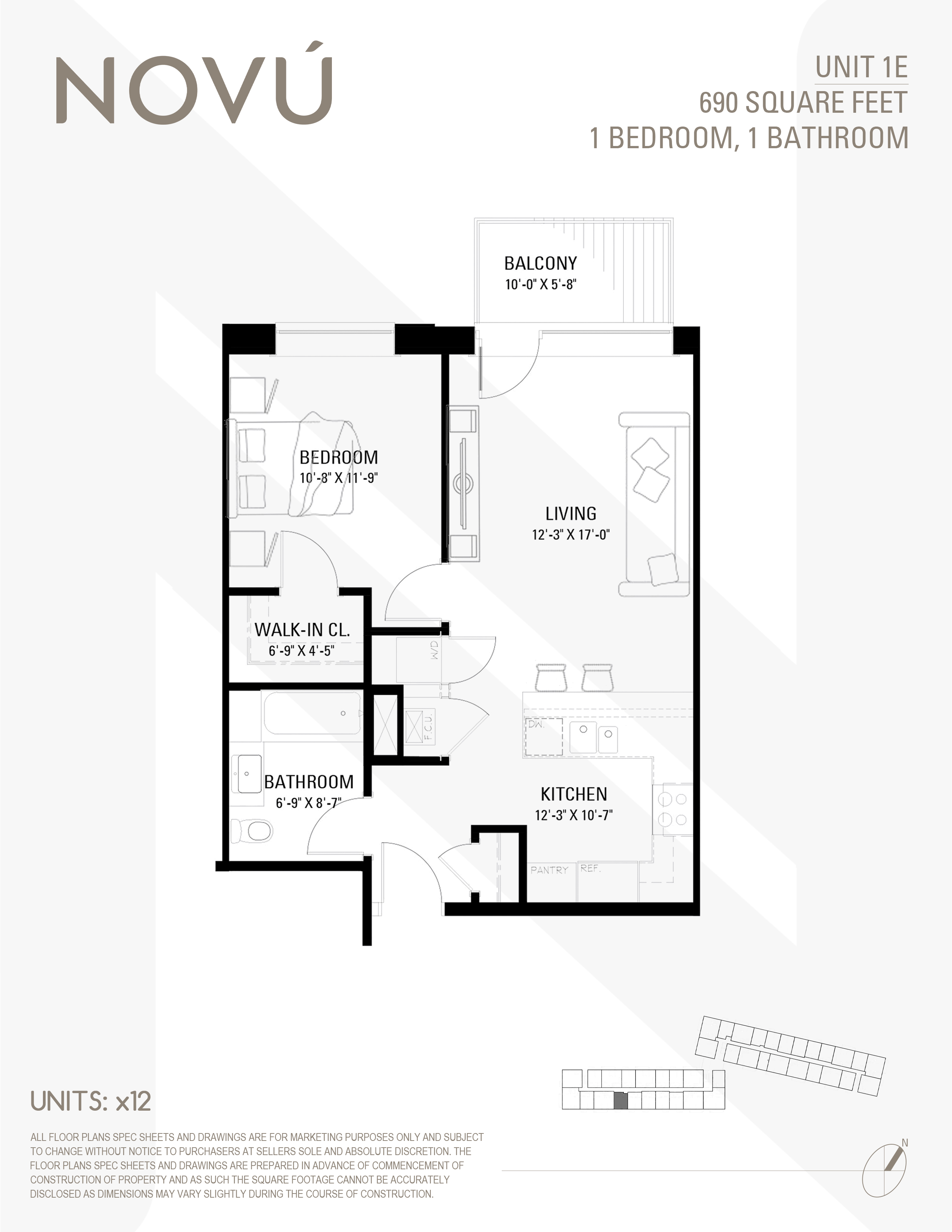 Floor plan diagram for plan 1E