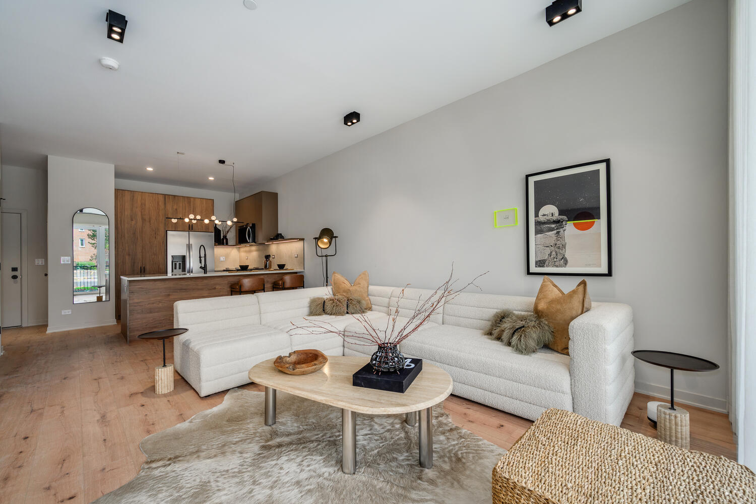 Open-concept living and kitchen